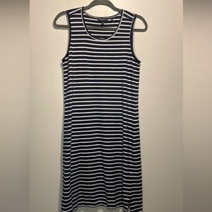 Toad&Co- “W’s Samba Paseo Midi Dress” in Navy Blue & White Stripes- Size Large